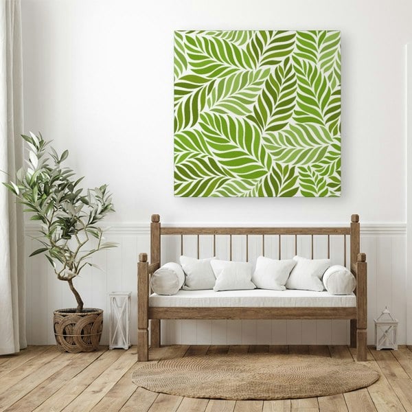 Warren Reed Green Leaf Pattern Canvas