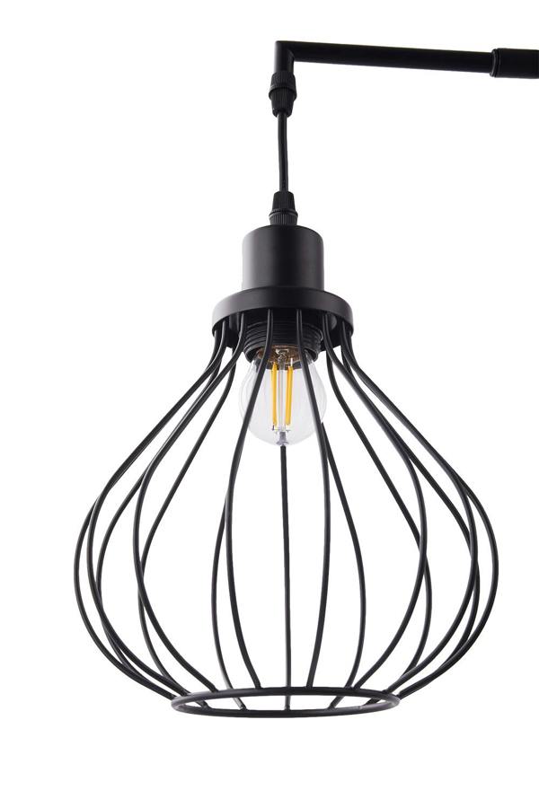 Living and Home Modern Industrial Black 3-Head Floor Lamp with Lantern Style Shade
