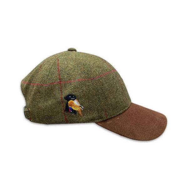 Gun Dog with Pheasant Tweed Baseball Cap for countrysports enthusiasts