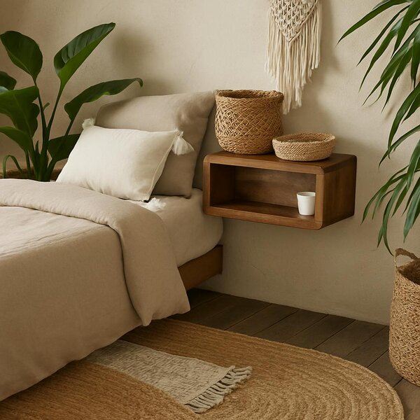 Wyld Haus Mantua Mango Wood Wall Mounted Bedside
