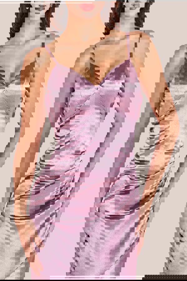 Cowl Back Satin Maxi Dress - Rosepink DR3920