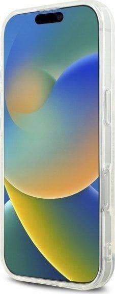 Karl Lagerfeld IML Rhinestones Karl Head Hardcase for iPhone 16 Pro 6.3" Clear - KLHCP16LHKHDCELT