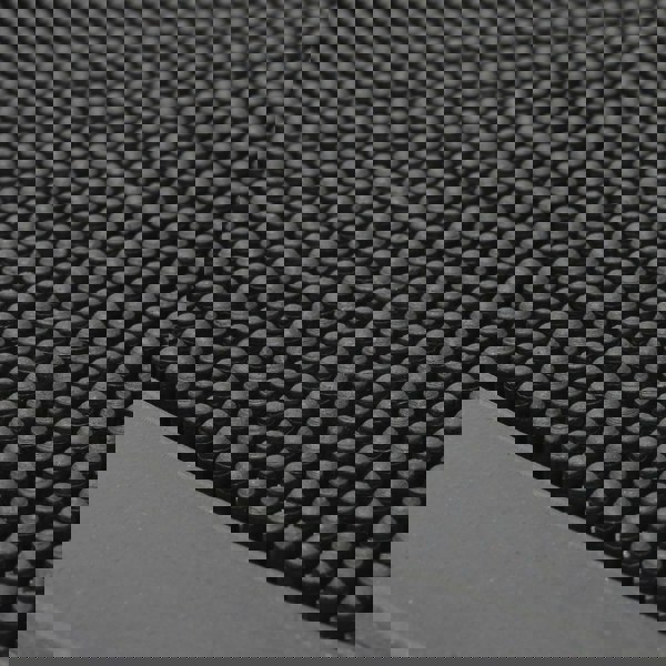 JVL Sesia Black Rubber Stud Half Moon Outdoor Scraper Doormat, 40x70cm