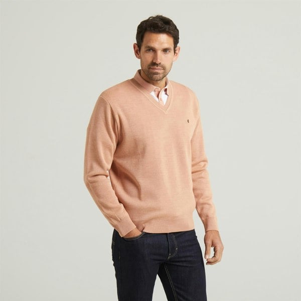 Gabicci G54K01 Mens Plain Vee Kneck Knit Gabicci Classic - PEACH