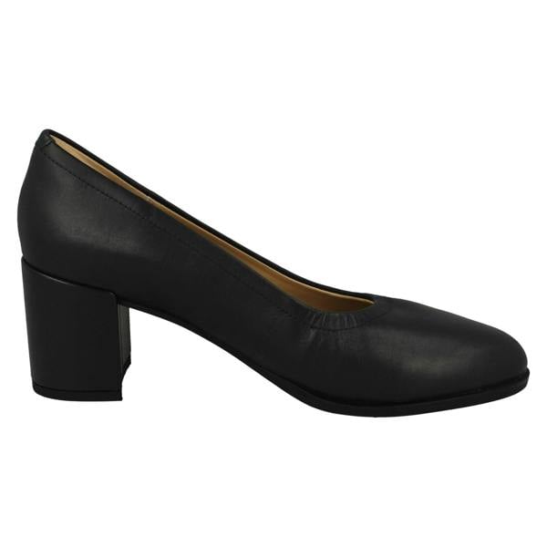Clarks Ladies Clarks Slip On Block Heeled Court Shoes Freva55 Court