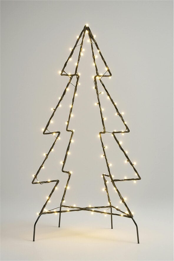 Scotts of Stow Xmas Haus Pre Lit 3D Christmas Tree 15m with 240 Warm White LEDs Black Frame Timer
