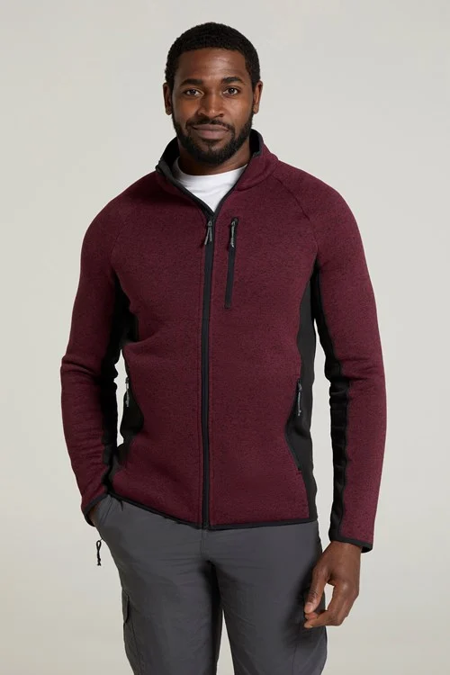 Mountain Warehouse Mens Treston Full Zip Fleece Jacket - Burgundy