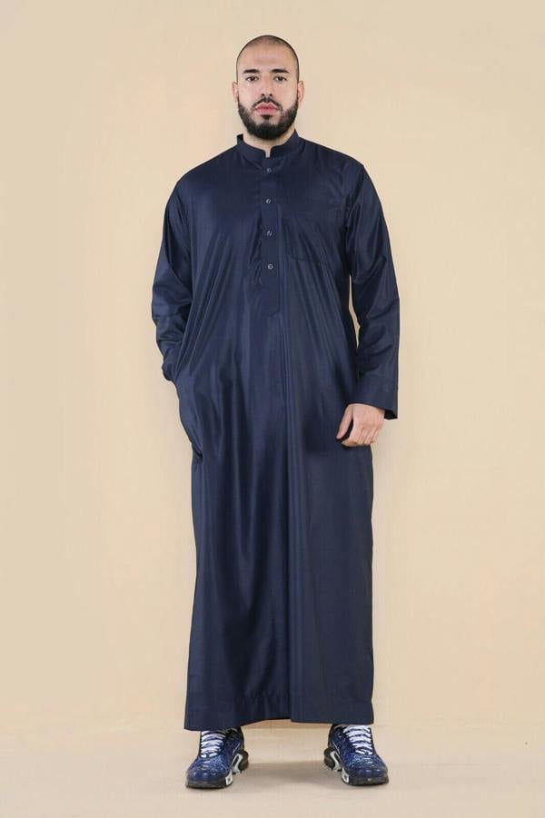 Infinity Leather Mens Thobe Jubba Saudi Islamic Arabic Eid Cotton Kaftan Jubbah Umrah Robe