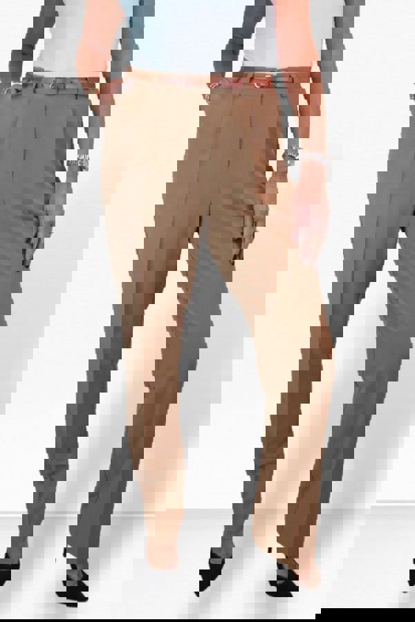 Paulo Due Women's Smart Tapered Leg Belted Trouser