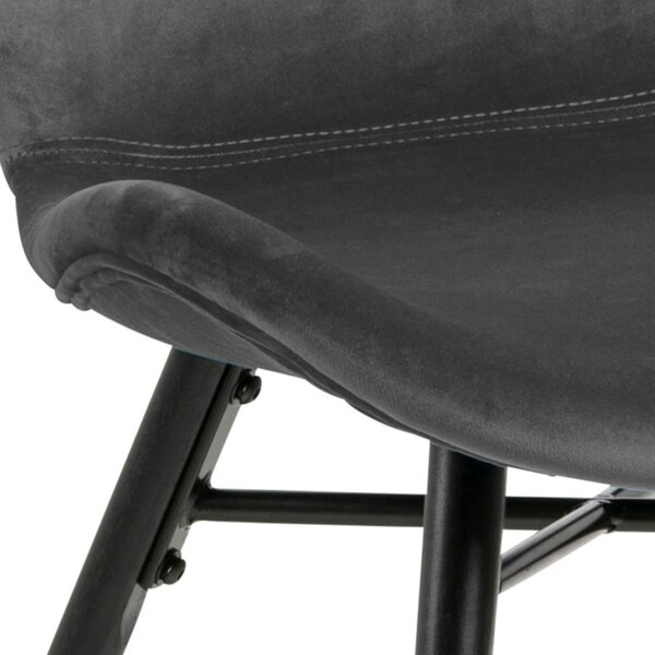 Wyld Haus Set of 2 Acorn Dark Grey Upholstered Dining Chairs