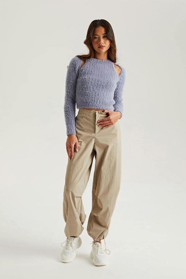 Urban Bliss Fluffy Cut Out Cropped Jumper