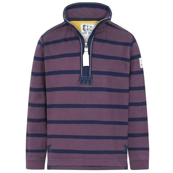 Lazy Jacks Childrens/Kids Striped Sweatshirt - Grape - 