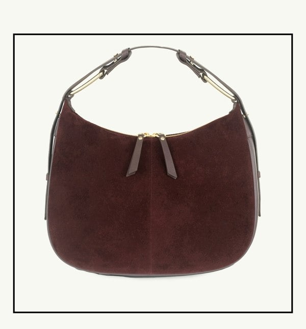 Apatchy London The Charlie Burgundy Suede Bag