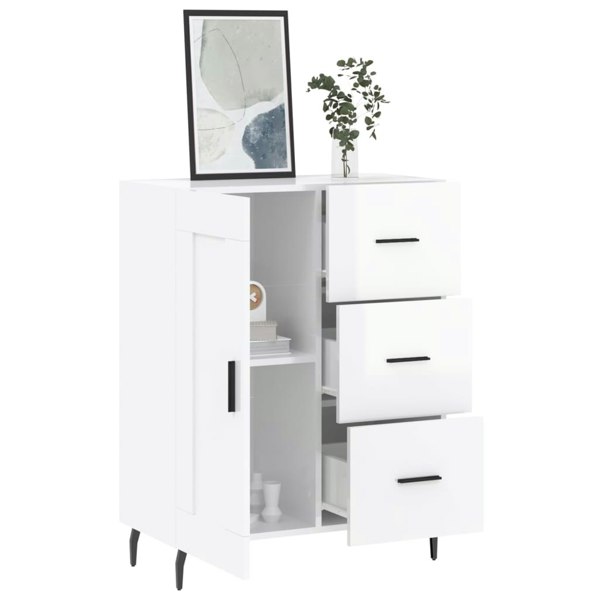 Berkfield Sideboard High Gloss White 69.5x34x90 cm Engineered Wood