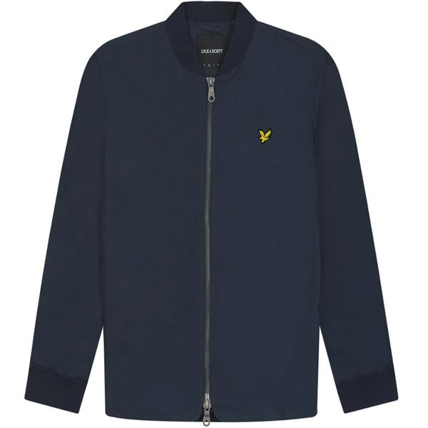 Lyle & Scott Branded Bomber Jacket - Navy Blue