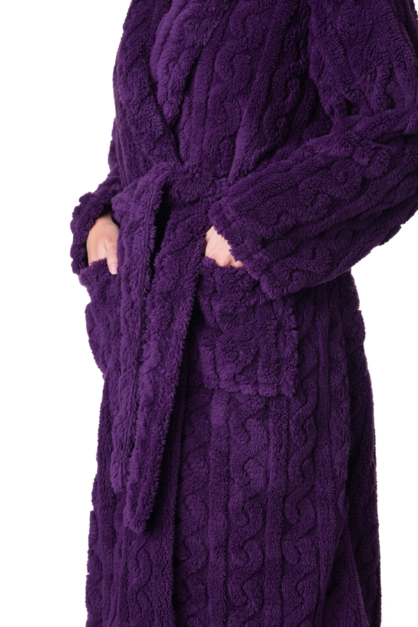 Camille Supersoft Luxury Fleece Jaquard Bathrobe