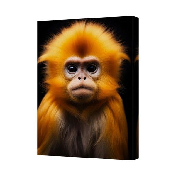 Benjamin Tate Design Golden Orangutan Portrait Canvas Wall Art Wildlife Home Decor