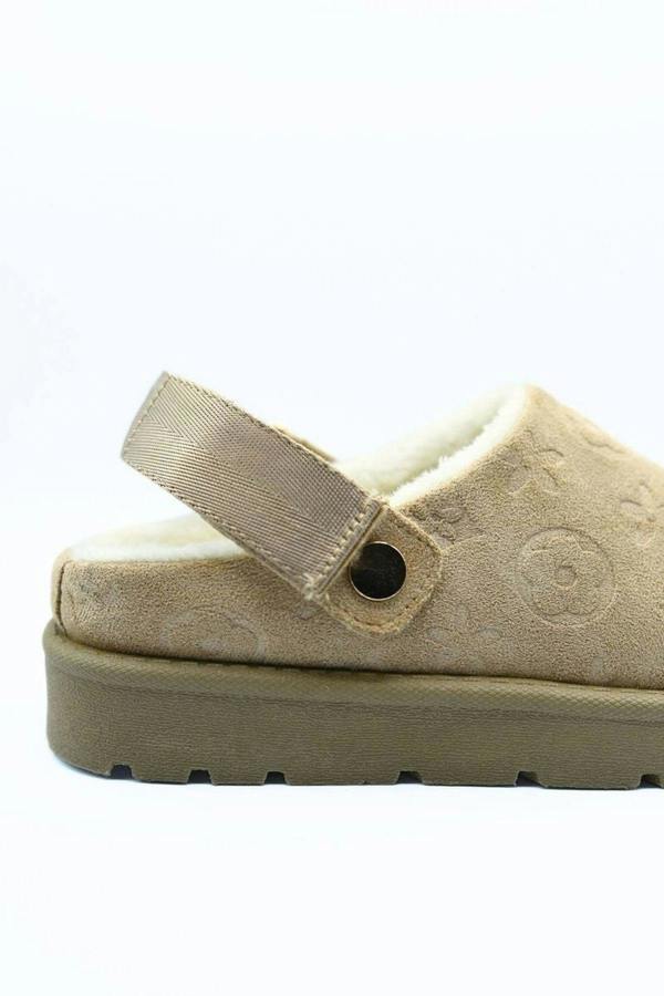 Fernanda Printed Sling Back Platform Clogs - Beige
