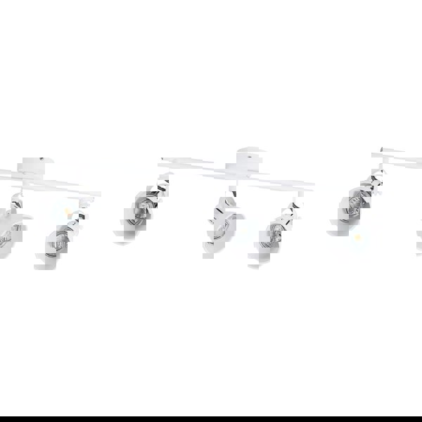 Flush 3 Spot Ceiling Light Colour White Shade Bulb GU10 3x3.3W Included Loops