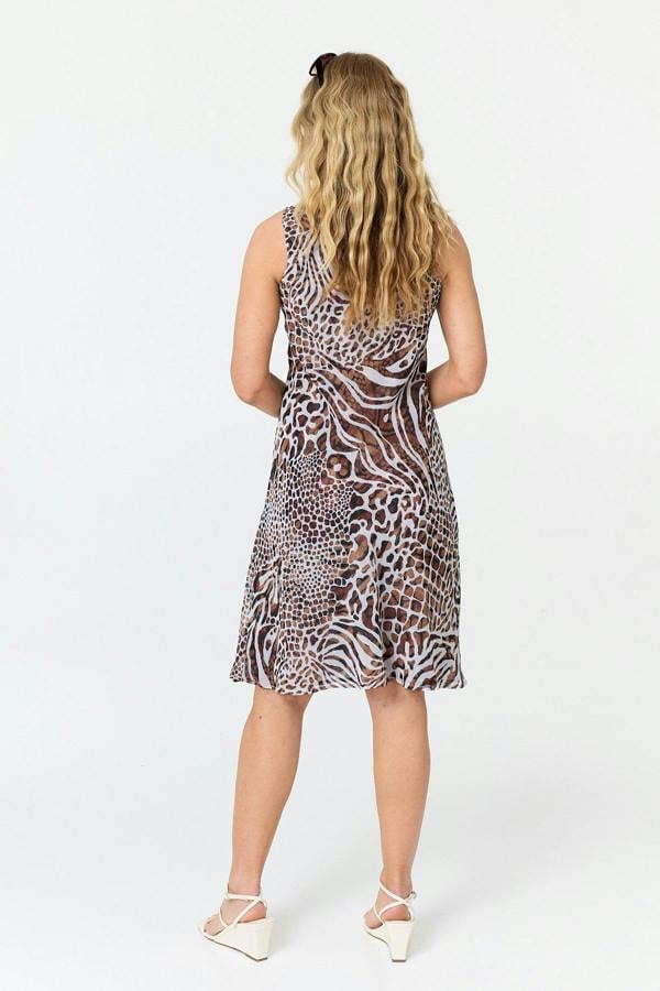 Black | Reversible Print Sleeveless Midi Dress