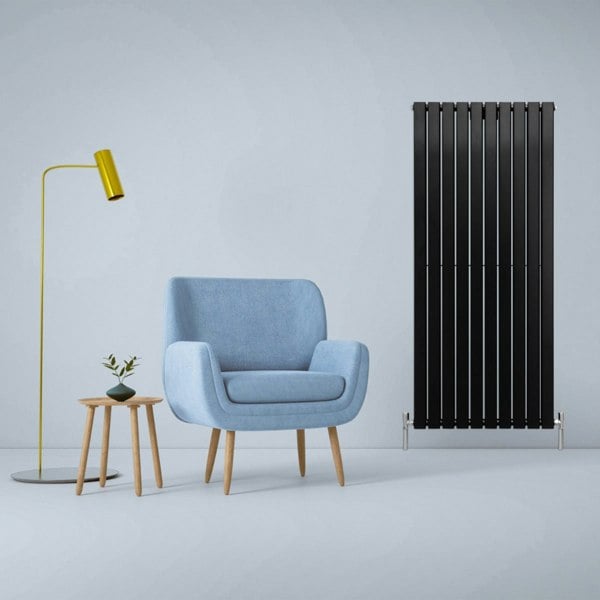 Designer Flat Panel Radiator - Matt Black (1600mm x 700mm)