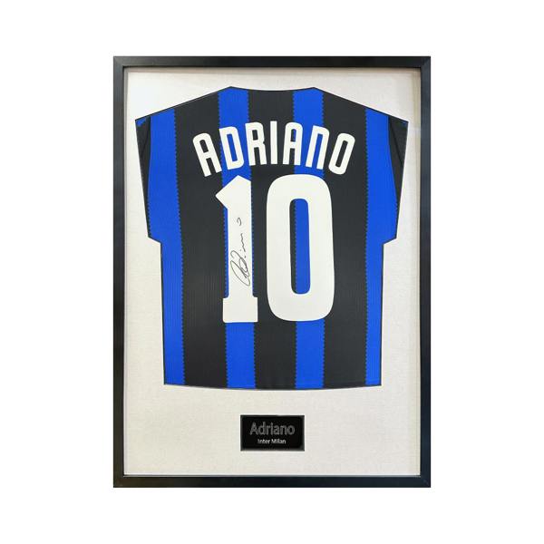 Adriano Signed Inter Milan Shirt Standard Frame