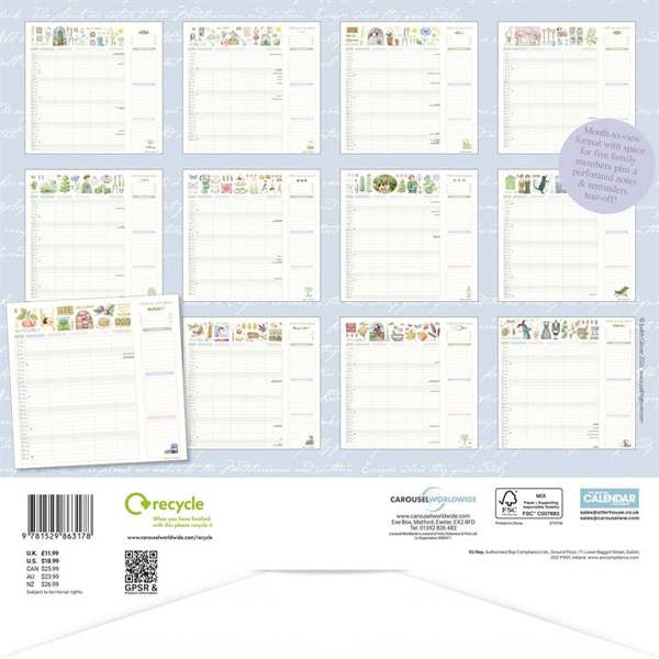 Judith Glover, Garden Days Mum's Household Family Planner 2027, Family Planners, Month To View, Lifestyle, Gift