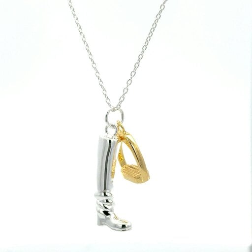 Reeves & Reeves Supersize Boot and Gold Plated Stirrup Necklace