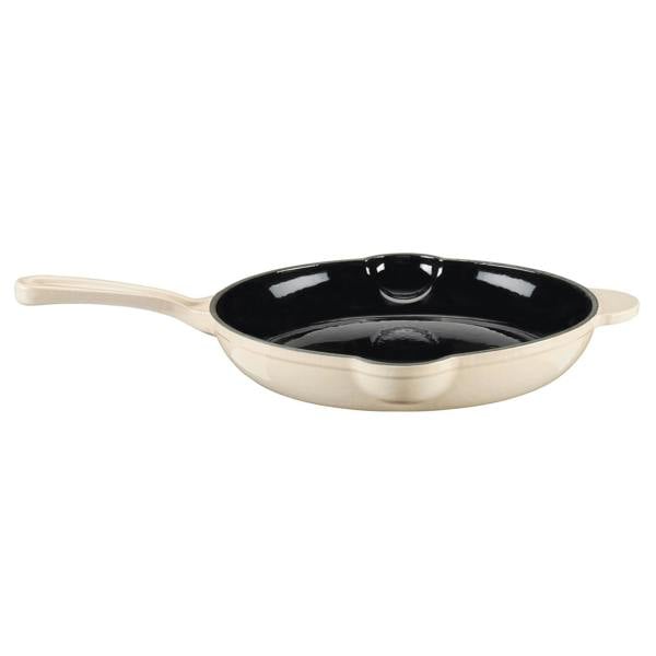 Cook Professional Cast Iron Frying Pan & Skillet 2 Piece Set | Ivory