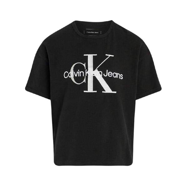 Calvin Klein Girls Monogram Regular Short-Sleeved T-Shirt - Black - 