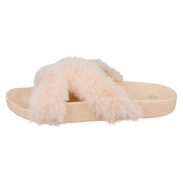 Spot On Ladies Spot On X Strap Fur Mules