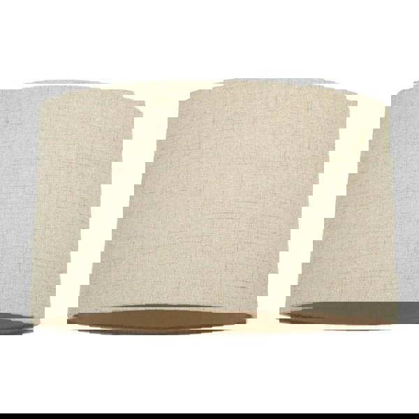 Contemporary and Sleek Taupe Stitched Effect Linen Fabric Oval Lamp Shade Image 1