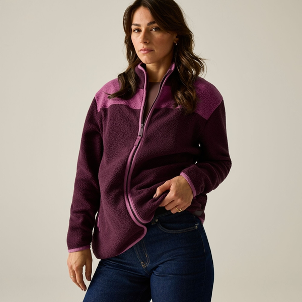 Regatta Womens/Ladies Frankie Borg Full Zip Fleece Jacket - Fig Violet
