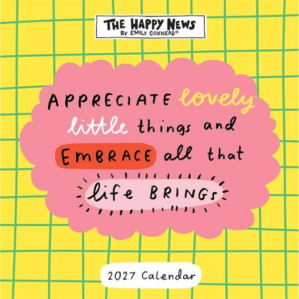 The Happy News Calendar 2027, Wall Calendars, Month To View, Lifestyle, Gift