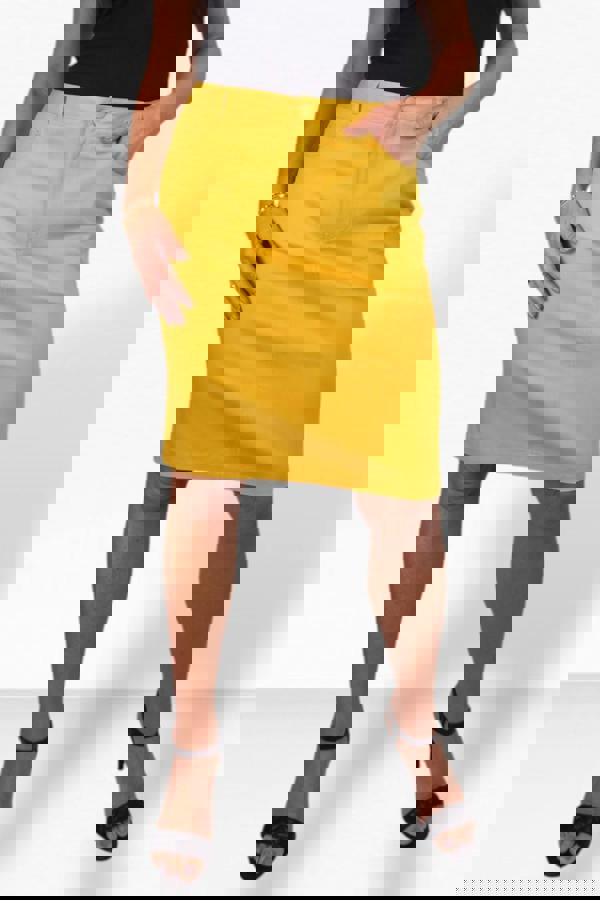 Paulo Due Women's Stretch Cotton Pencil Skirt Knee Length