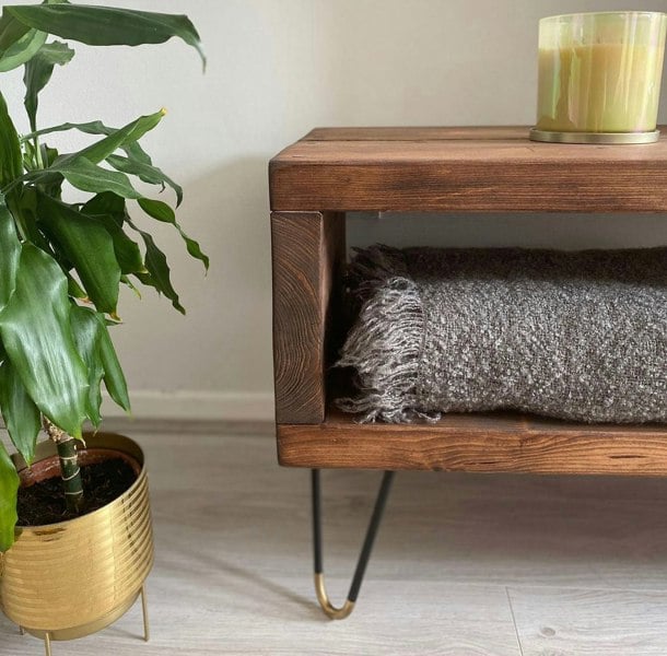 The Bespoke Carpentry Co TV Stand - Black & Gold Legs