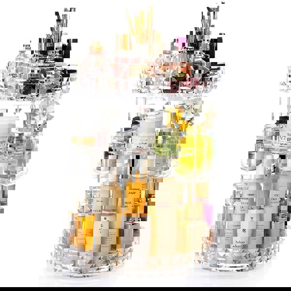 Living and Home 360 Roating Cosmetic Organizer Transparent Acrylic Rotating Multifunctional Makeup Organizer