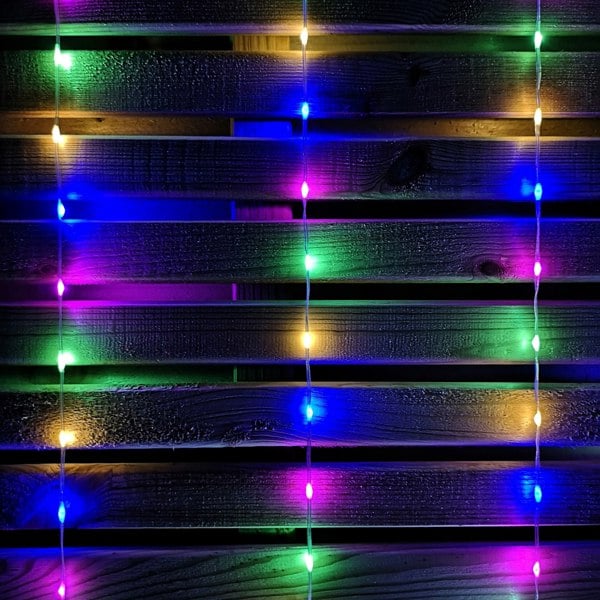 Samuel Alexander 1.2m Multi Colour LED Snowflake Curtain Lights Christmas Decorations