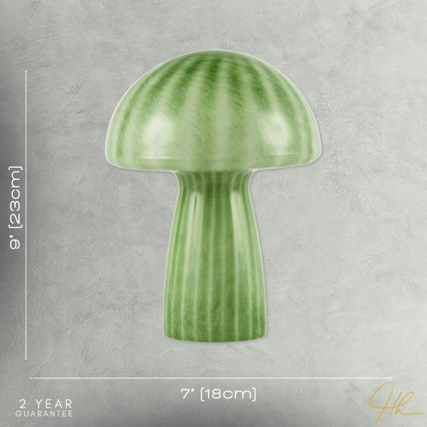 1970s Italian Design Translucent Jade Green Glass Mushroom Table Lamp Image 7