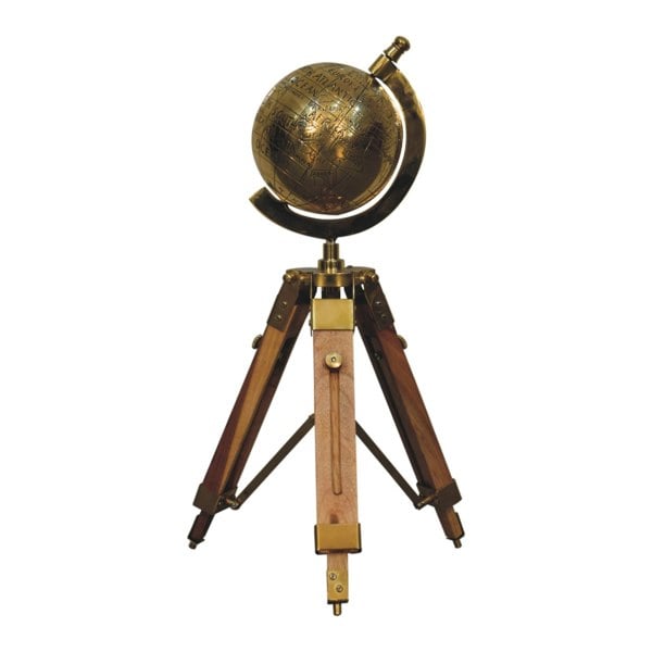 Artisan Furniture Brass Antique Tripod Globe