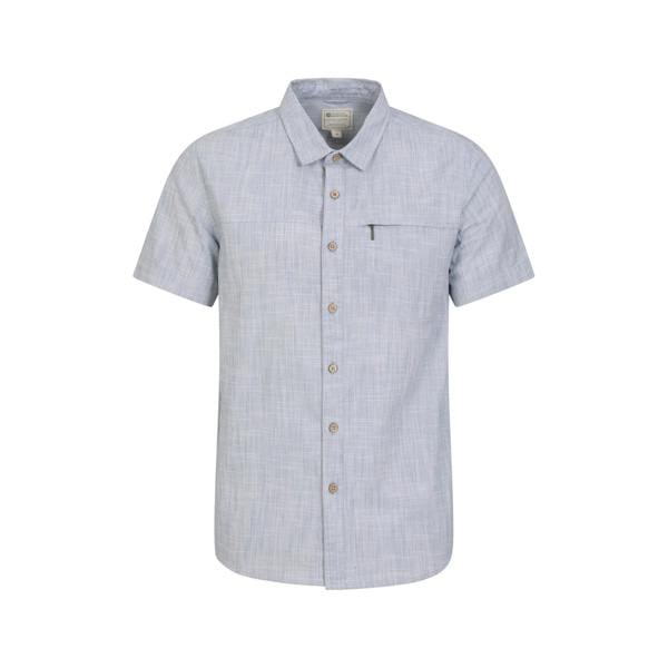 Mountain Warehouse Mens Coconut Slub Short-Sleeved Shirt - Denim