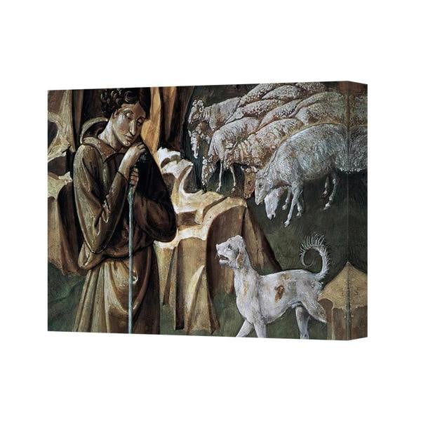 Benjamin Tate Design Medieval Shepherd With Flock Canvas Wall Art Print