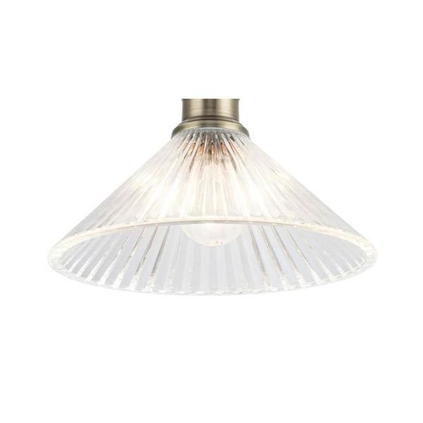 COSYLYTE Bowley Bathroom Ribbed Glass Ceiling Flush Light