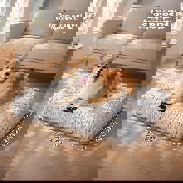 Skylos Dog Bed Luxury Pet Mattress Plush Soft Warm Cushion for Senior Small Dogs