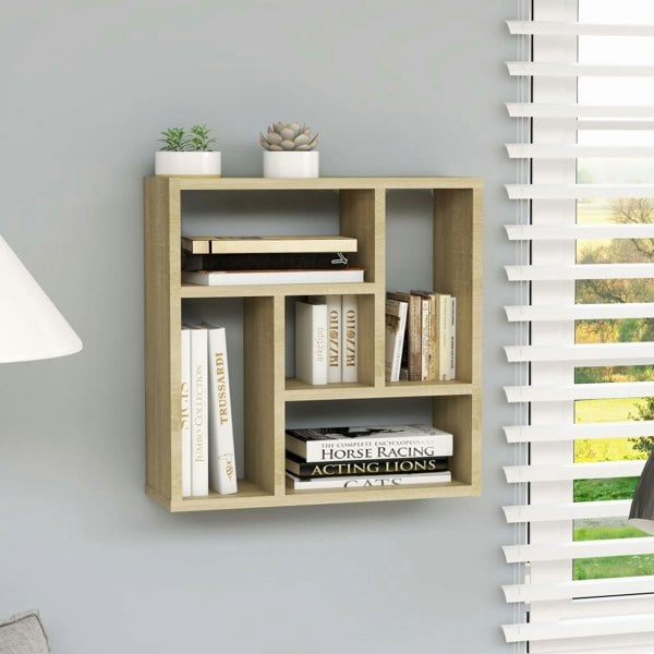 Berkfield Wall Shelf Sonoma Oak 45.1x16x45.1 cm Engineered Wood