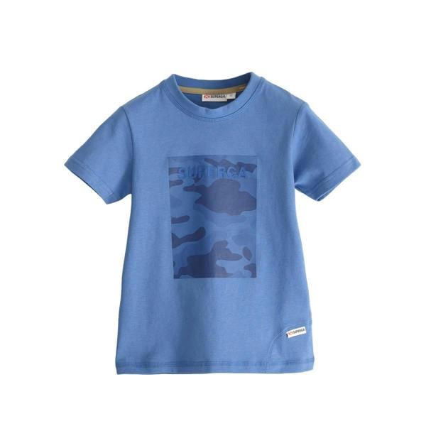 Superga Childrens/Kids Camo Logo Capped Sleeved T-Shirt - Avio Blue