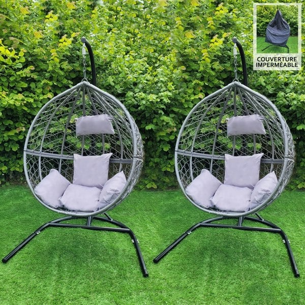 Jardi 2 Grey Egg Chairs