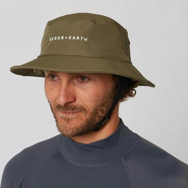 Ocean & Earth Mens Bingin Soft Peak Surf Hat Olive
