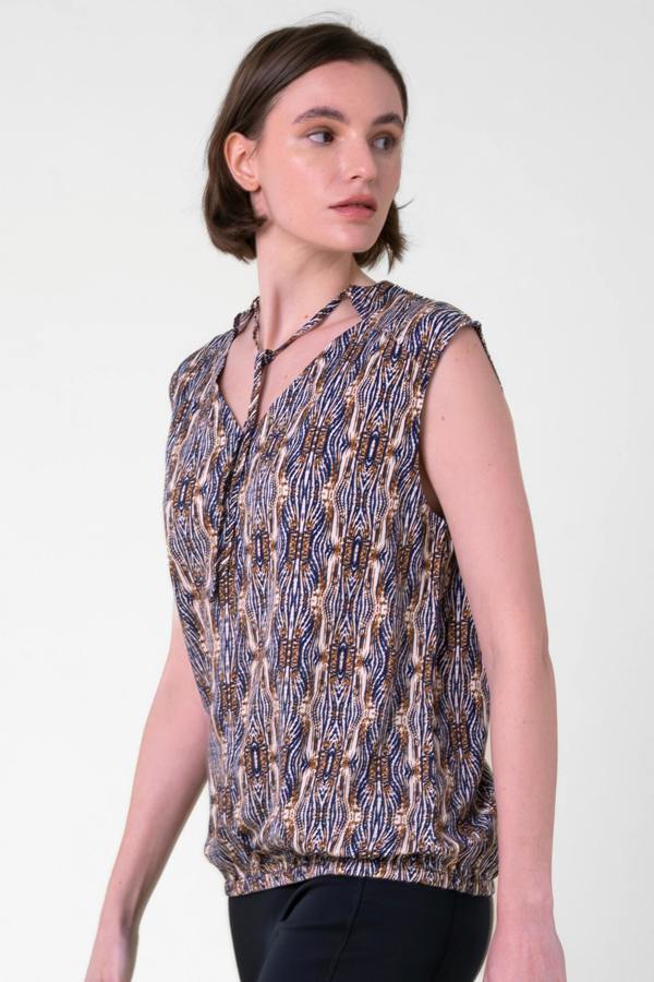 ENORSIA Tie Neck Tops