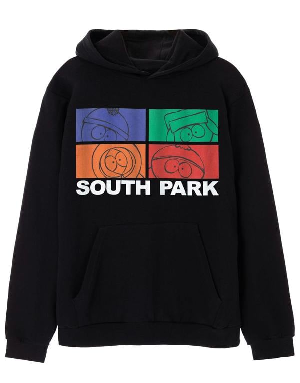 South Park Mens Black Coloured Blocks Hoodie